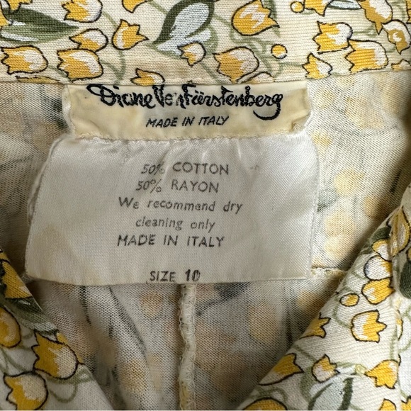Diane Von Furstenberg Vintage Floral women’s Shirt in Yellow and green - Picture 5 of 5